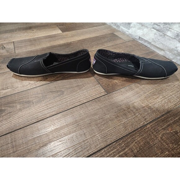 BOBS from Skechers Plush Peace & Love Memory Foam Black Flats 33645 sz 11 - Picture 3 of 9